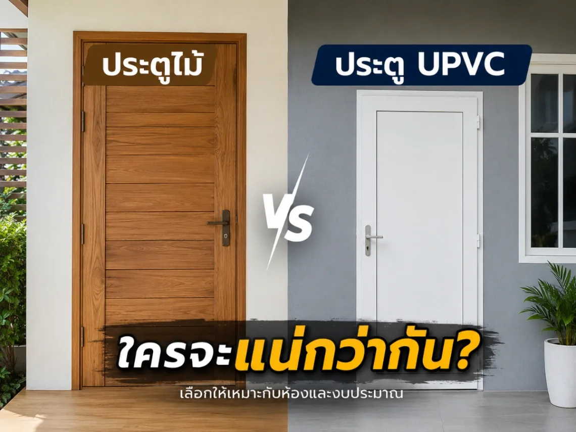 ประตูไม้กับประตู UPVC ต่างกันอย่างไร? เลือกให้เหมาะกับห้องและงบประมาณ