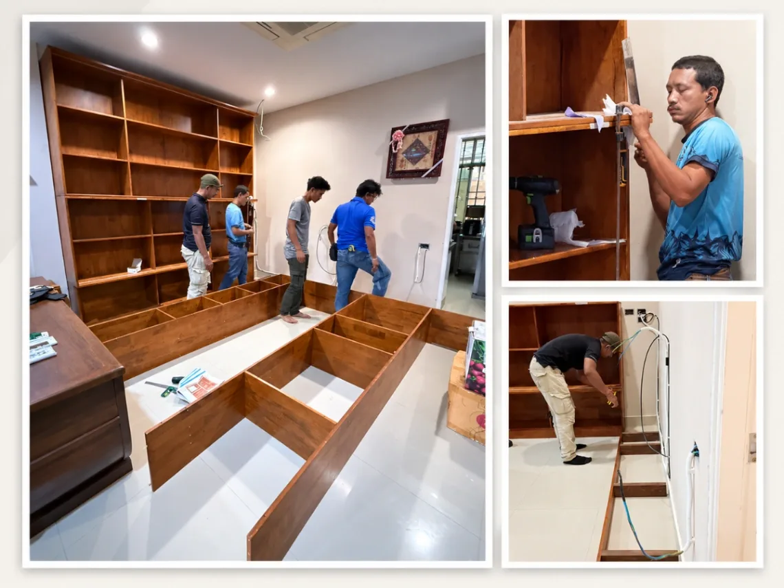 From the brief "Real wood on a tight budget" to the ultimate durability test "Submerged in floodwaters for 6 days" ... This rubber wood shelving unit proved it survived! - image 2