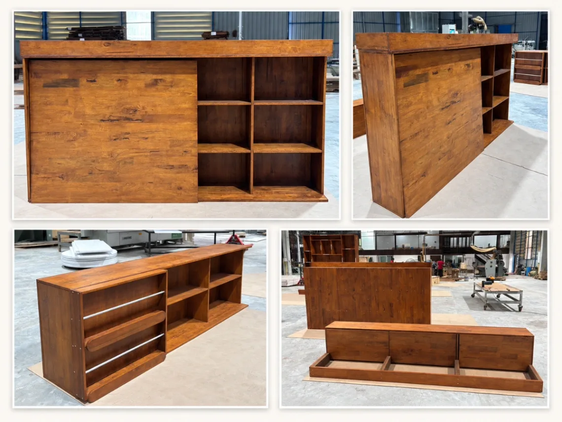From the brief "Real wood on a tight budget" to the ultimate durability test "Submerged in floodwaters for 6 days" ... This rubber wood shelving unit proved it survived! - image 4